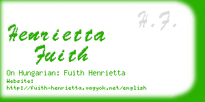 henrietta fuith business card